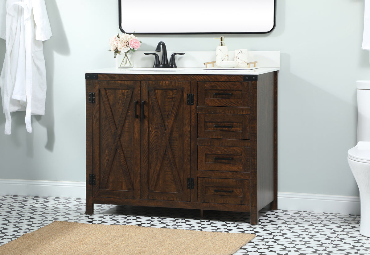 42 inch Single bathroom vanity in expresso with backsplash