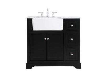 36 inch Single bathroom vanity in black