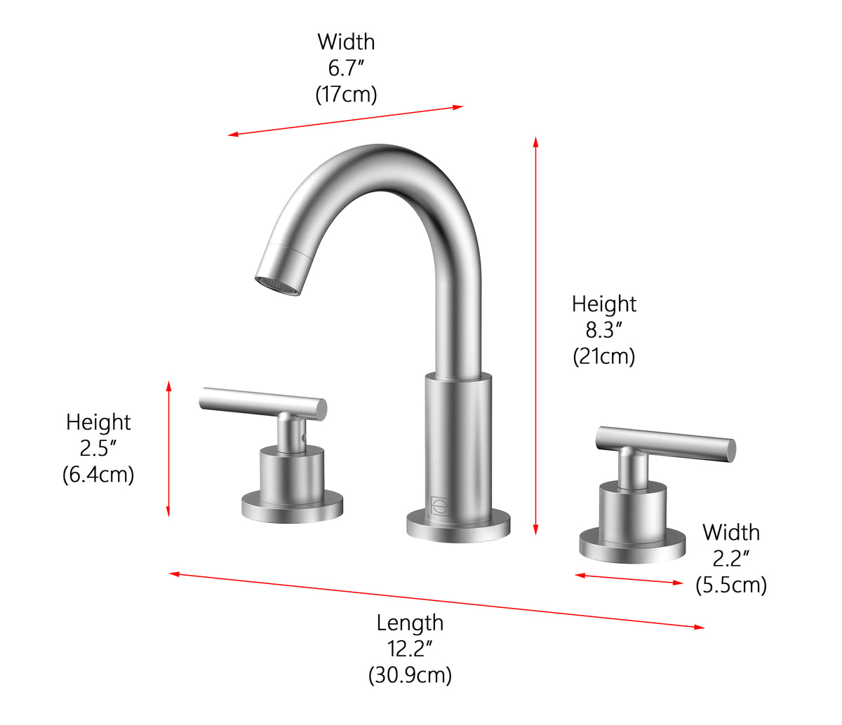 Leah 8 inch Widespread Double Handle Bathroom Faucet in Brushed Nickel