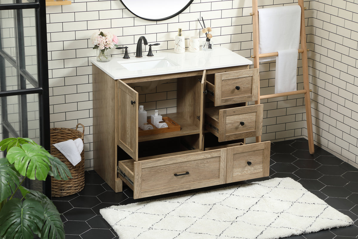 42 inch Single bathroom vanity in natural oak