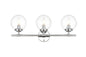 Ingrid 3 light Chrome and Clear Bath Sconce