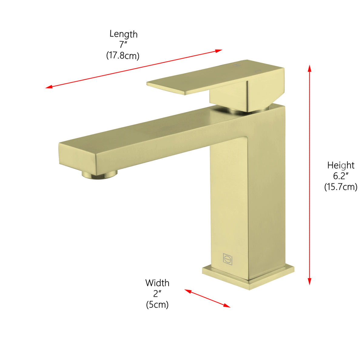Jakob Single Hole Single Handle Bathroom Faucet in Brushed Gold
