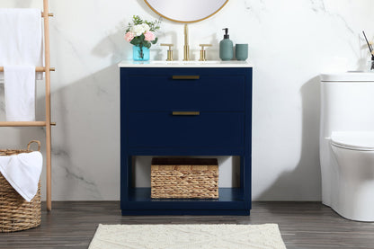 30 inch Single bathroom vanity in blue