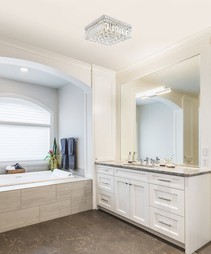 Maxime 4 light Chrome Flush Mount Clear Royal Cut Crystal