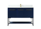 48 inch Single bathroom vanity in blue with backsplash