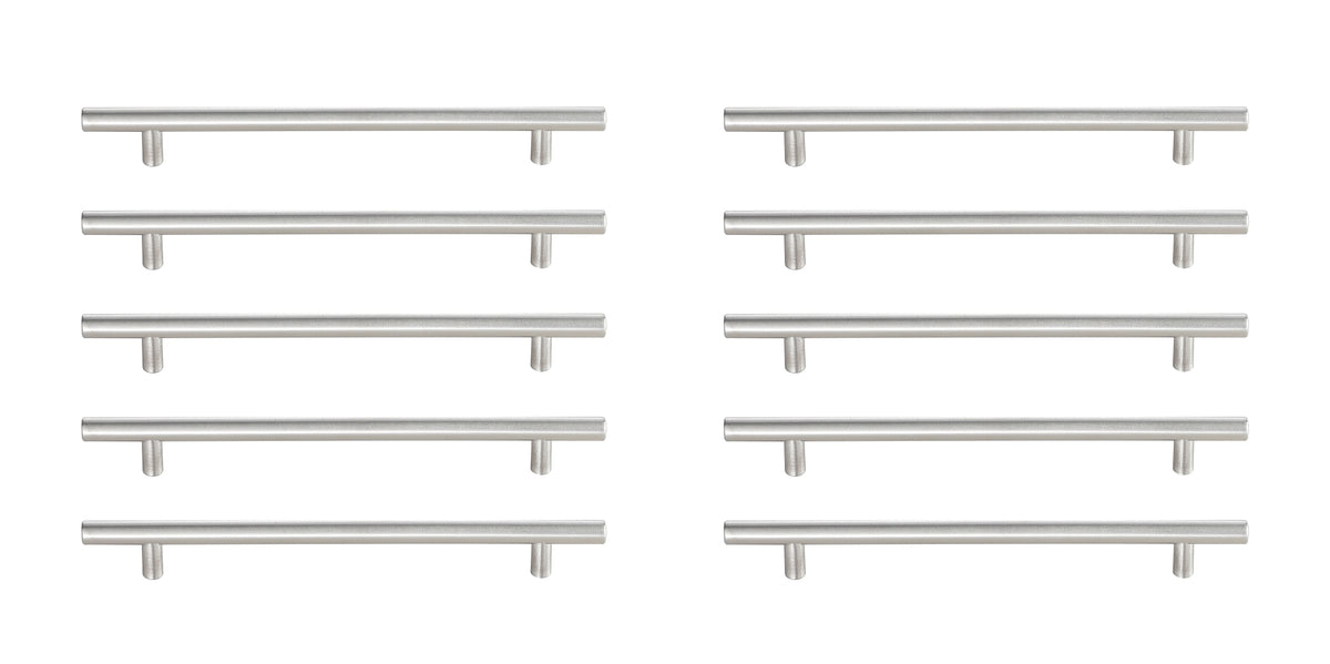 Quinn 7-9/16" Center to Center Brushed Nickel Bar Pull Multipack (set of 10)