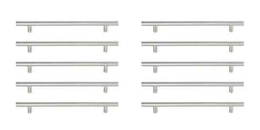 Quinn 7-9/16" Center to Center Brushed Nickel Bar Pull Multipack (set of 10)