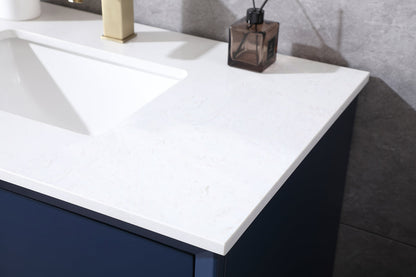 36 Inch SIngle Bathroom Vanity In Blue