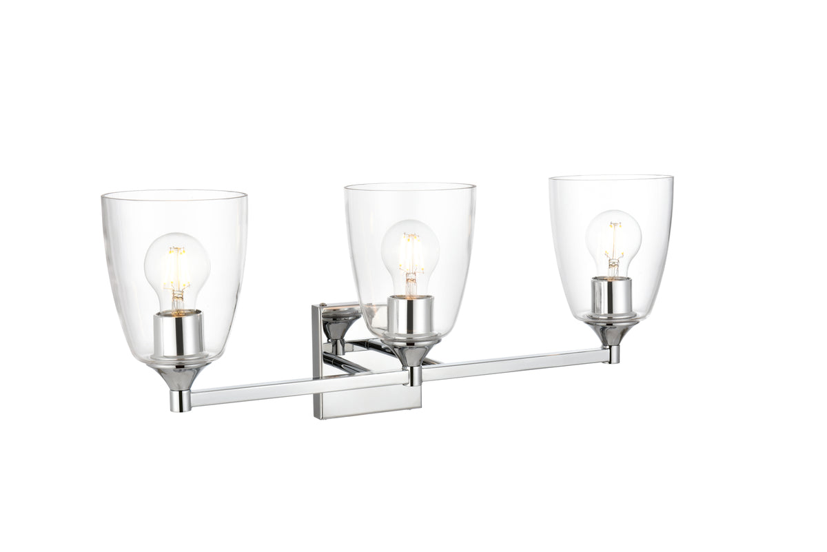 Gianni 3 light Chrome and Clear Bath Sconce