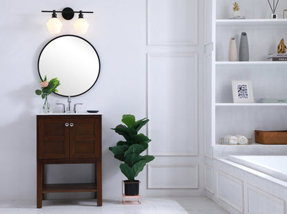 Gene 2 light Black and Frosted white glass Wall sconce