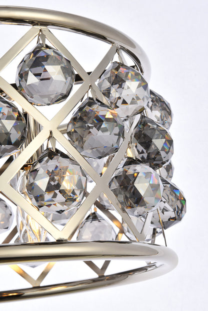 Madison 4 light polished Nickel Pendant Silver Shade (Grey) Royal Cut Crystal