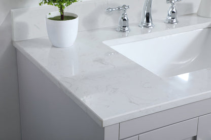 36 inch Single Bathroom Vanity in Grey with Backsplash