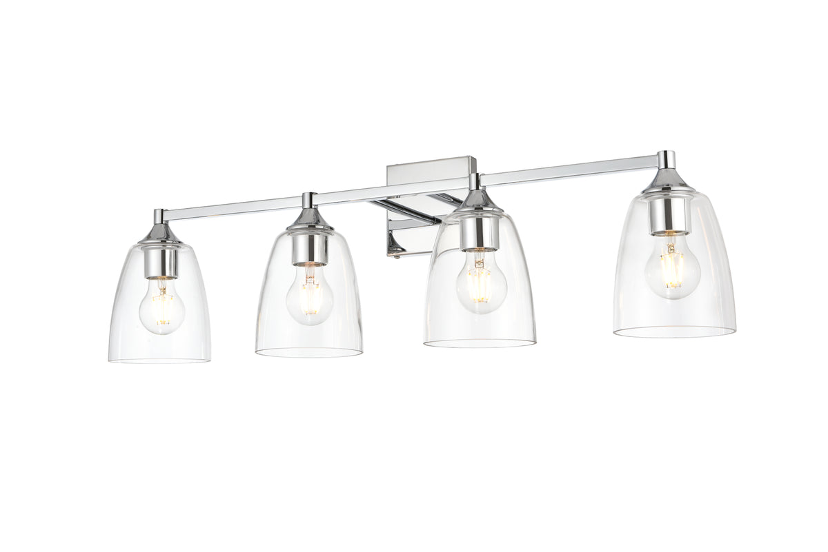 Gianni 4 light Chrome and Clear Bath Sconce