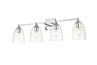 Gianni 4 light Chrome and Clear Bath Sconce