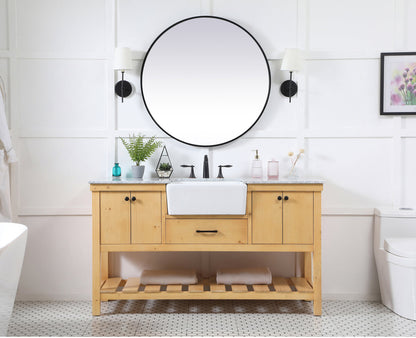 60 inch Single bathroom vanity in natural wood