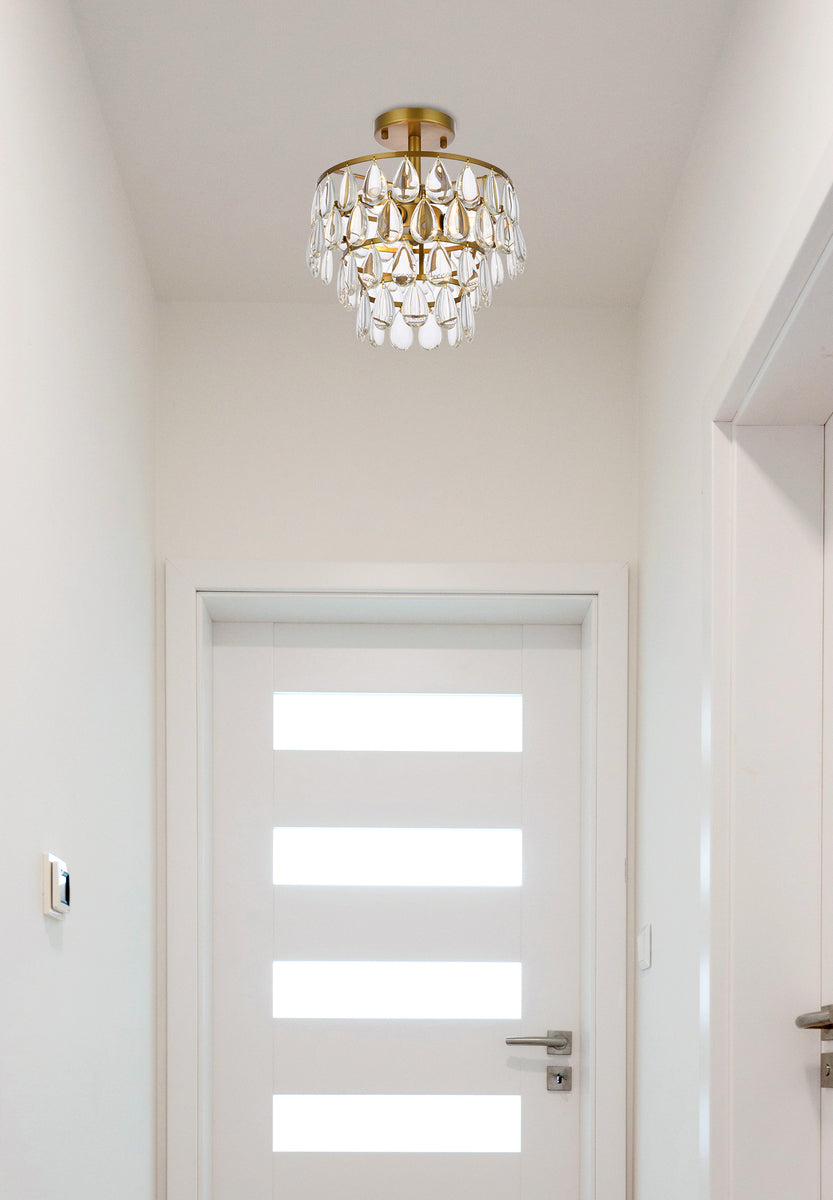 Mila 12 inch flush mount in brass