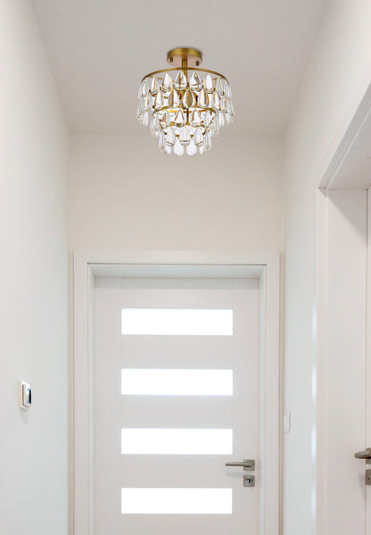 Mila 12 inch flush mount in brass