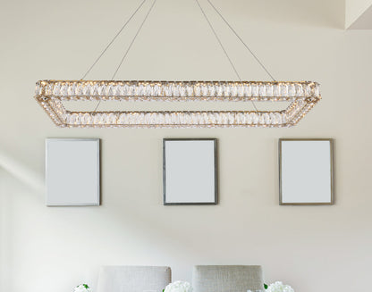 Monroe 50 inch LED Single rectangle pendant in gold