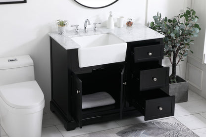 42 inch Single bathroom vanity in black