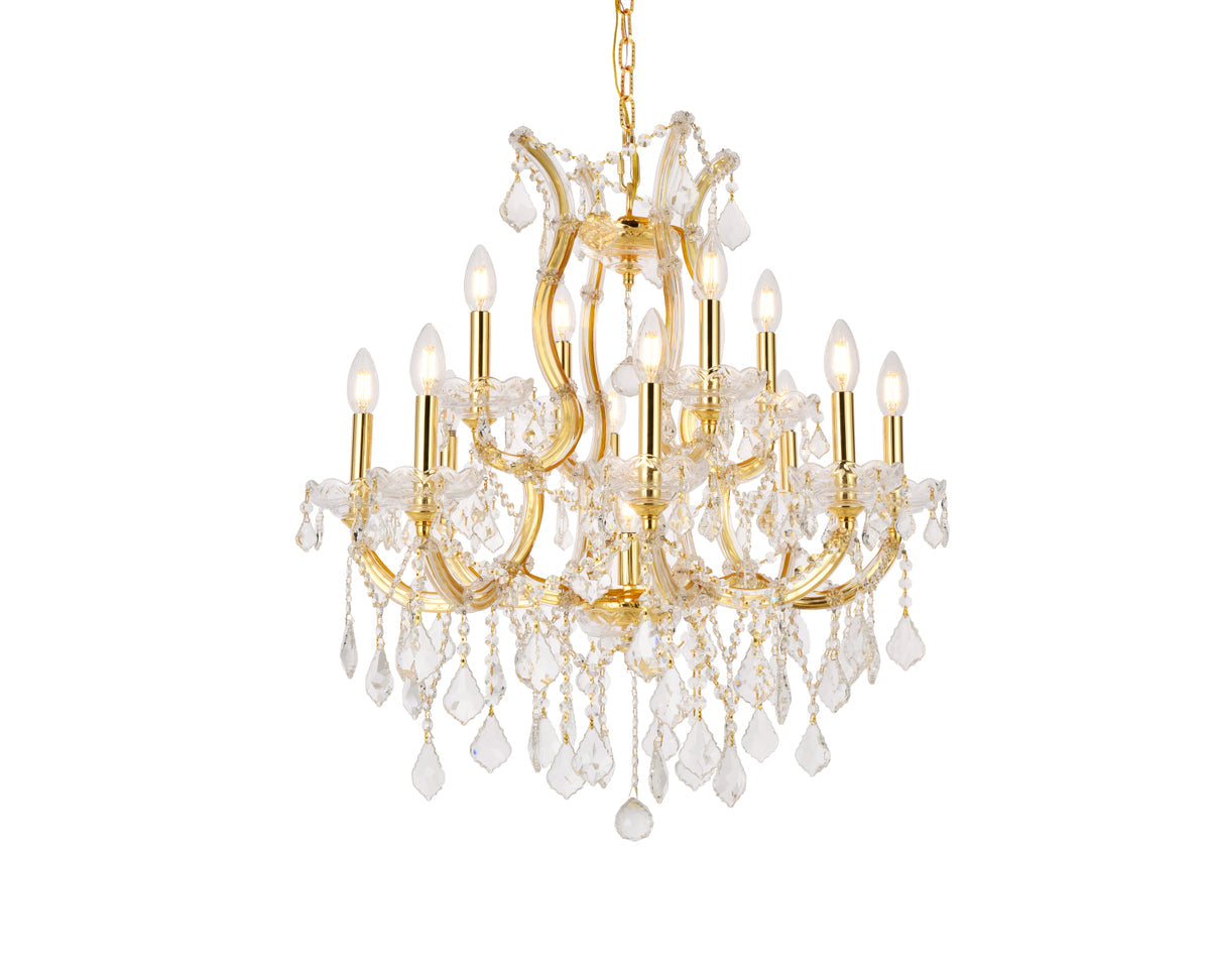 Maria Theresa 13 light Gold Chandelier Clear Royal Cut Crystal