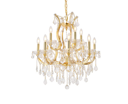 Maria Theresa 13 light Gold Chandelier Clear Royal Cut Crystal