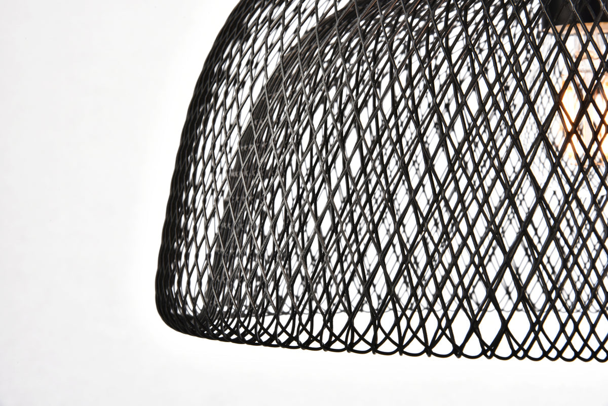 Warren Collection Pendant D13.5in H11in Lt:1 Black Finish