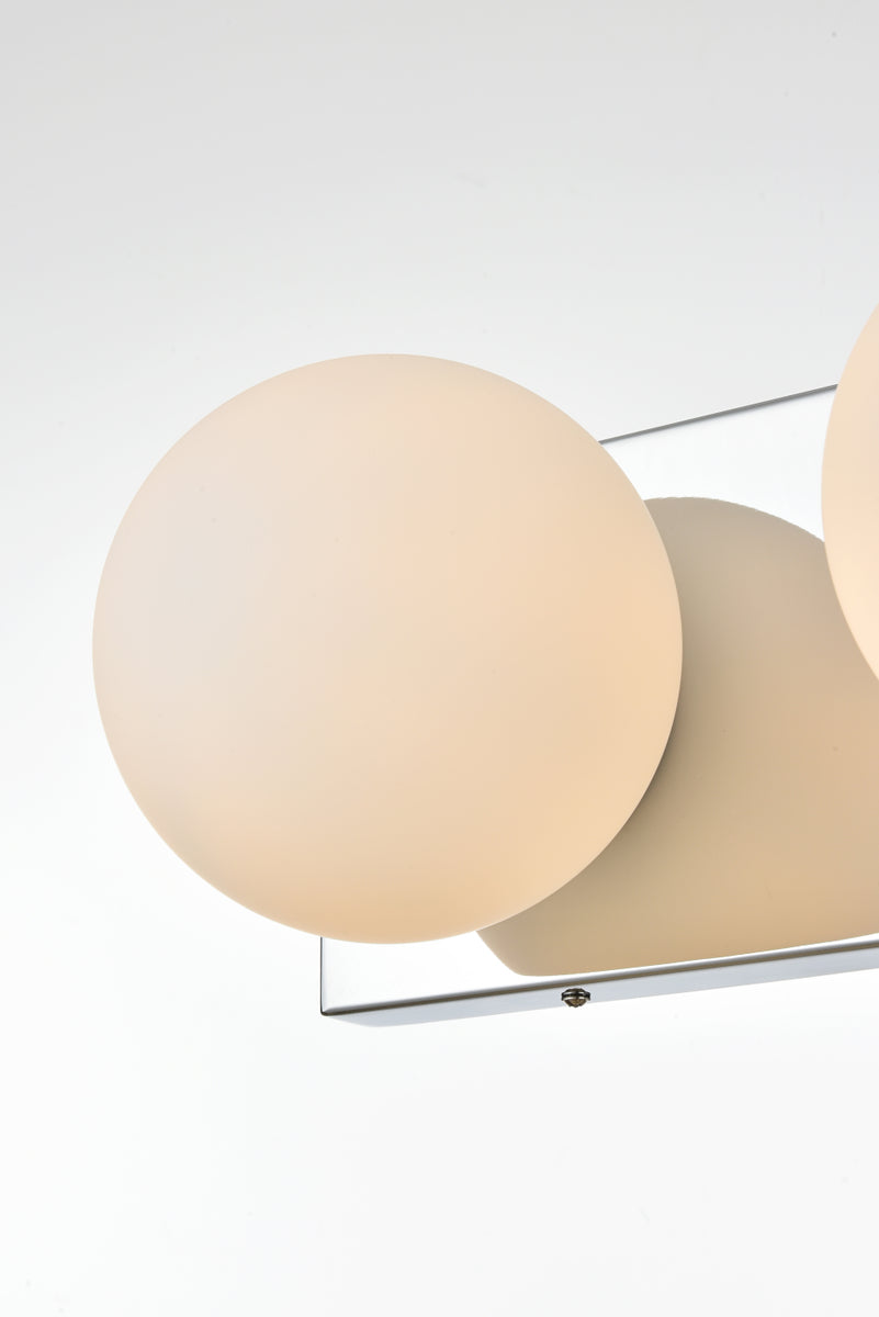 Jaylin 2 light Chrome and frosted white Bath Sconce