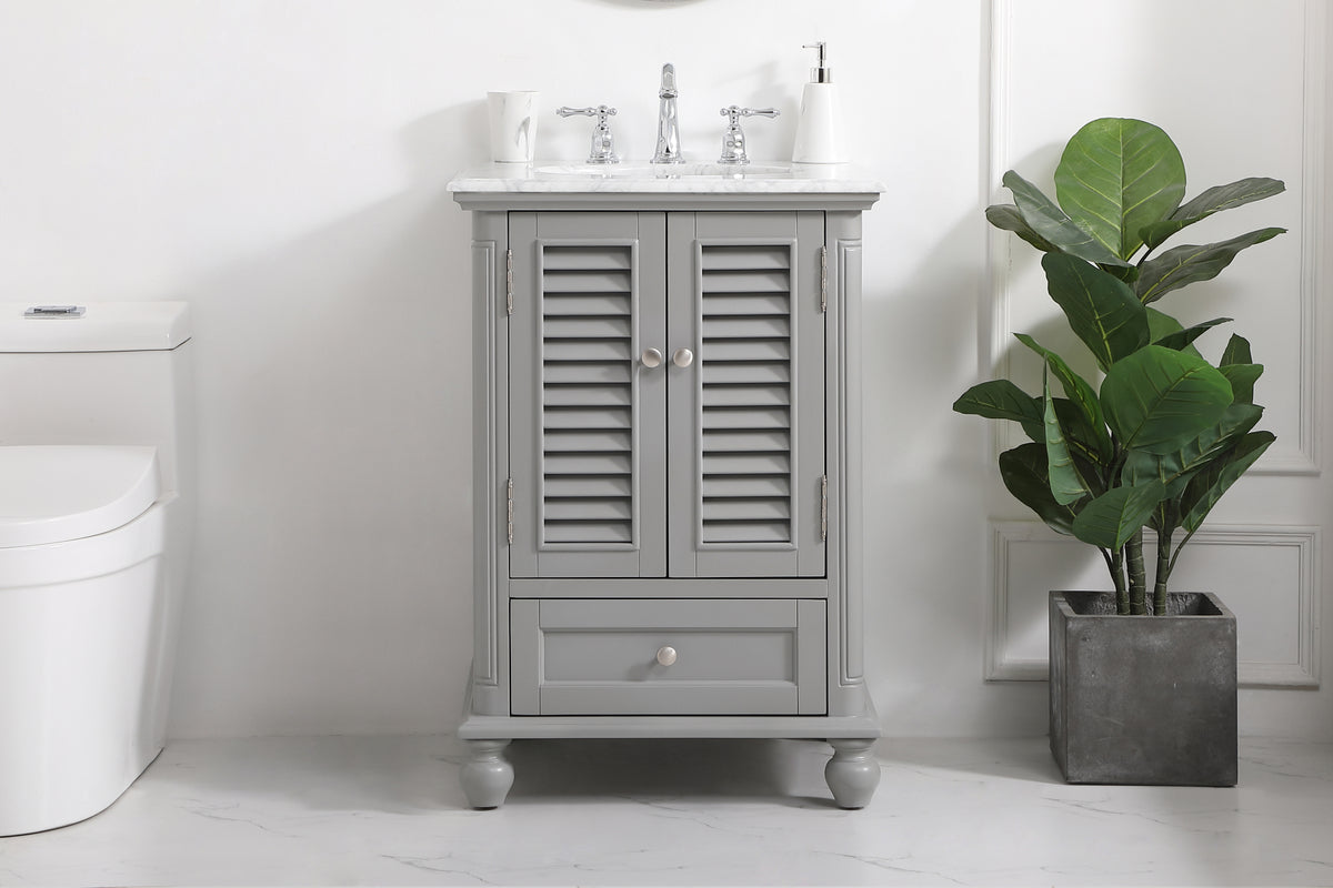 24 inch Single bathroom vanity in grey