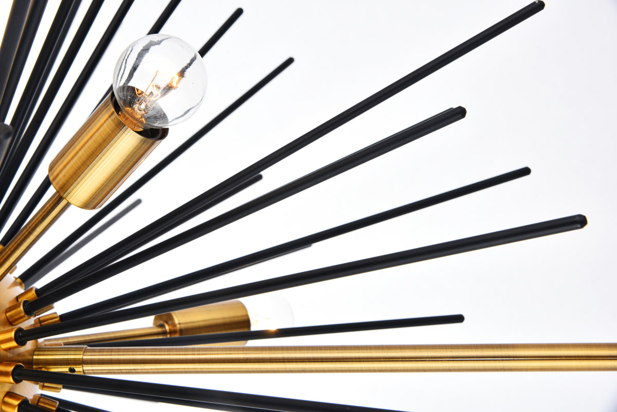 Daegan 10 light 26 inch light antique brass pendant