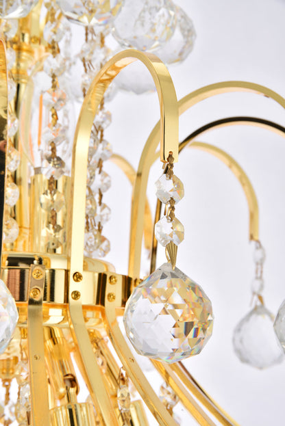 Toureg 15 light Gold Chandelier Clear Royal Cut Crystal