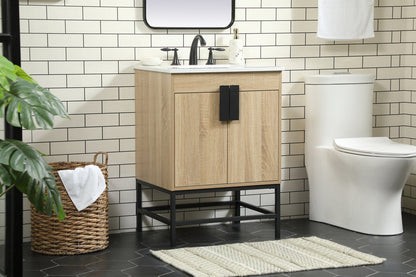 24 inch Single bathroom vanity in mango wood
