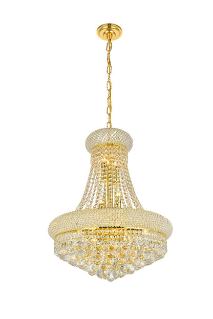 Primo 14 light Gold Chandelier Clear Royal Cut Crystal