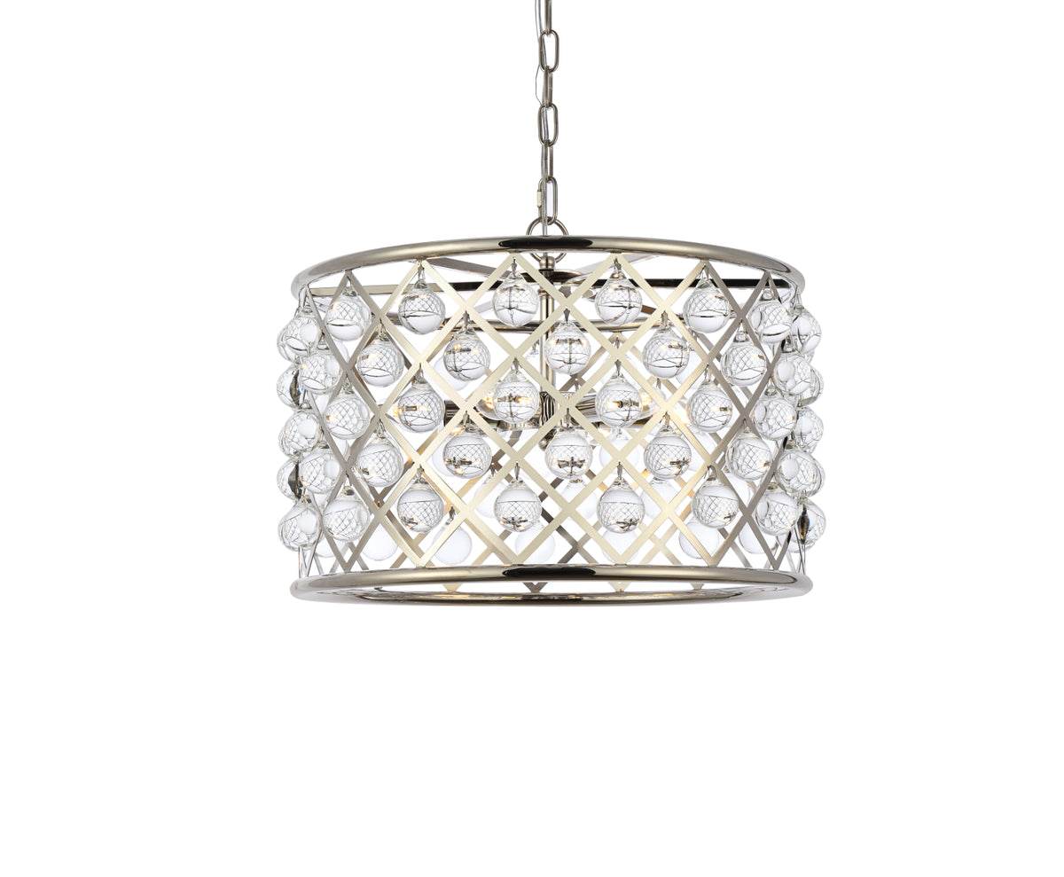 Madison 6 light polished nickel Pendant Clear Royal Cut Crystal