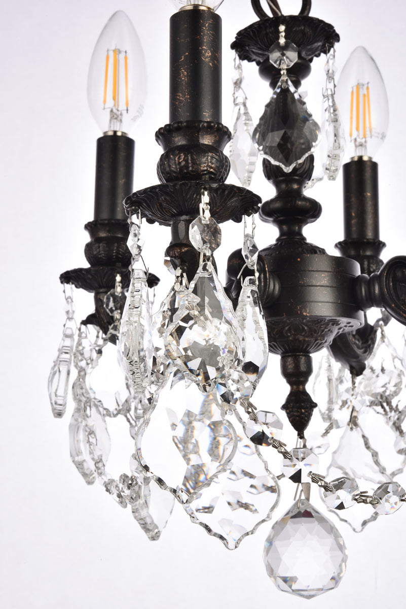 Lillie 4 light Dark Bronze Pendant Clear Royal Cut Crystal