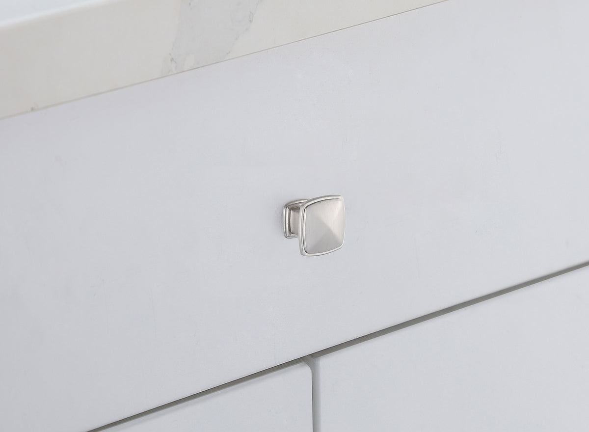 Marcel 1.2" Brushed Nickel Square Knob Multipack (Set of 10)