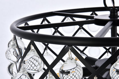 Madison 6 light Matte Black Pendant Clear Royal Cut Crystal