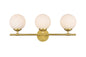 Ansley 3 light Brass and frosted white Bath Sconce