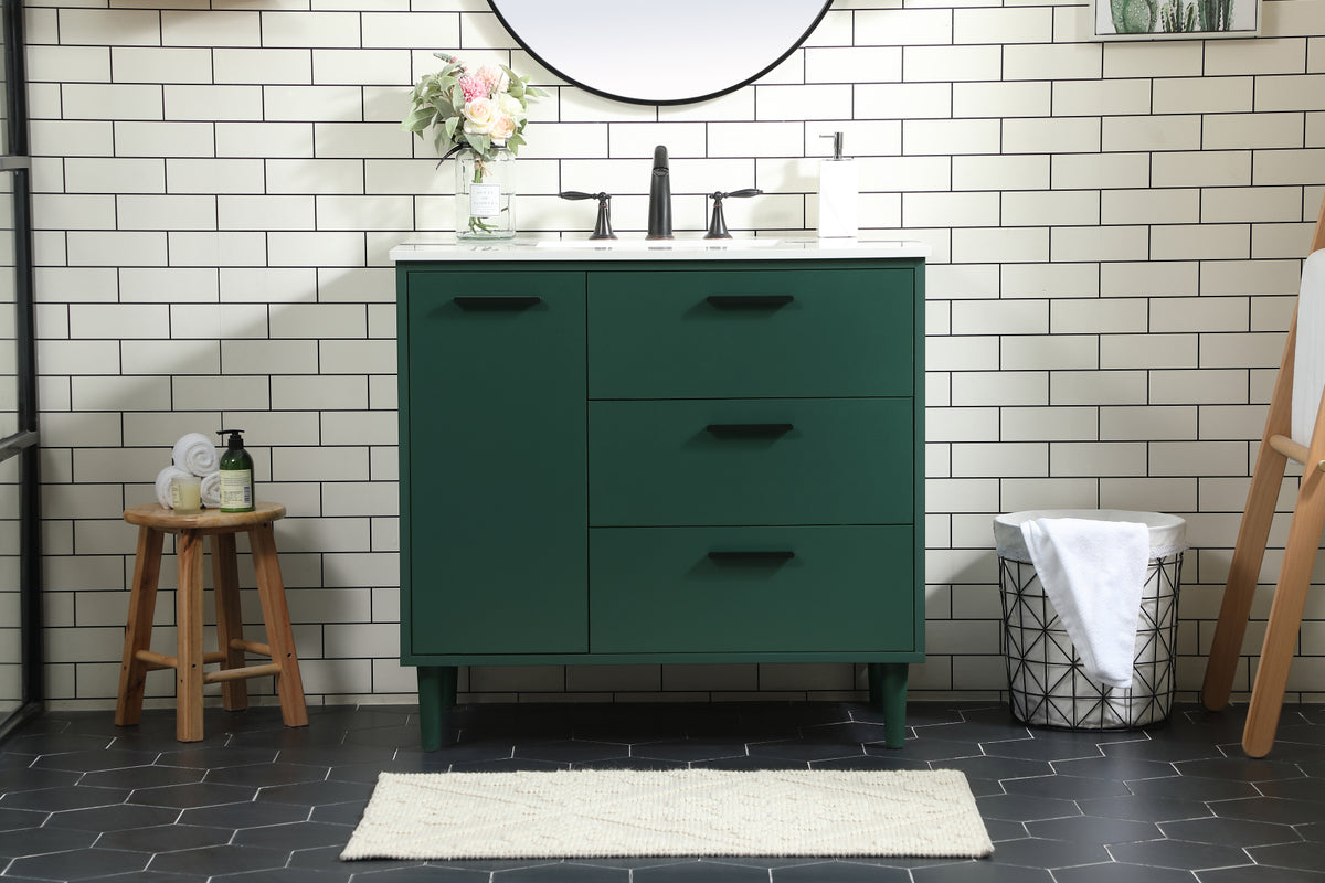 36 inch bathroom vanity in Green