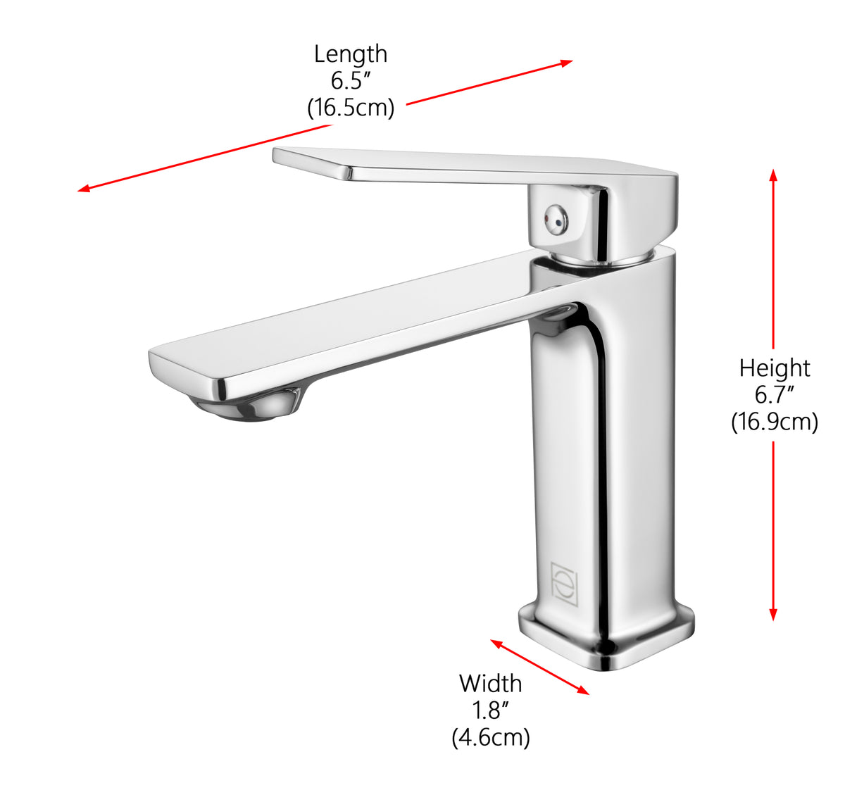 Lena Single Hole Single Handle Bathroom Faucet in Chrome