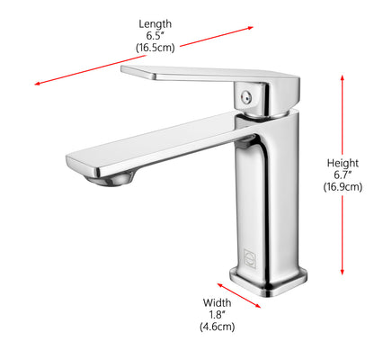 Lena Single Hole Single Handle Bathroom Faucet in Chrome