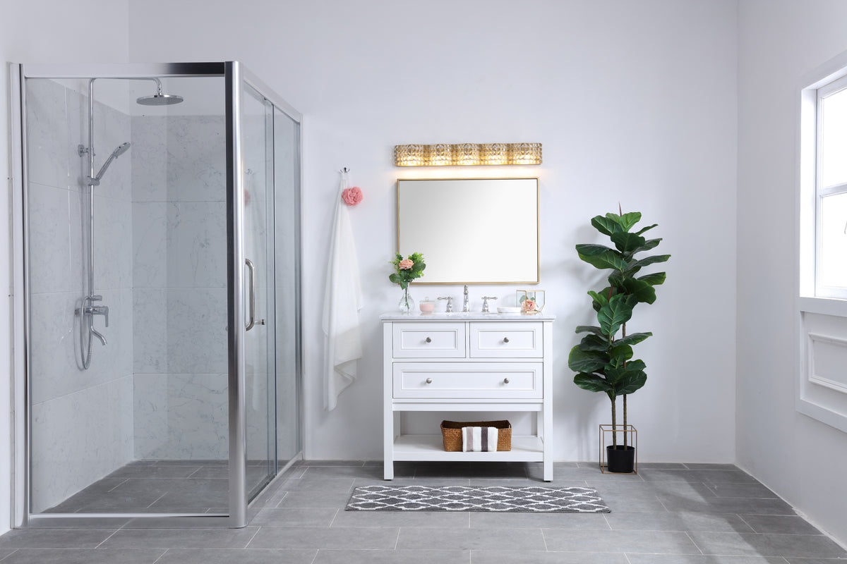 Ollie 5 light Brass and Clear Crystals wall sconce