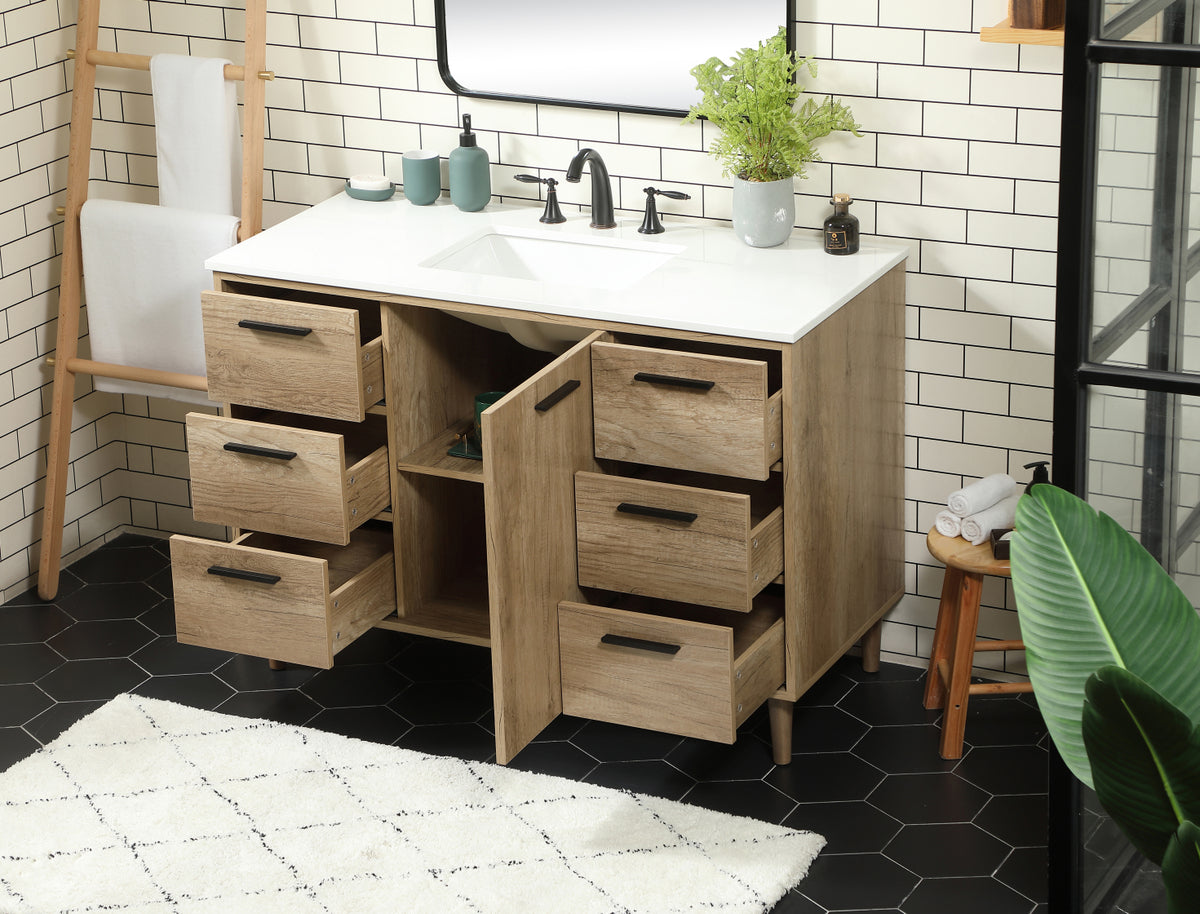 48 inch Single bathroom vanity in natural oak