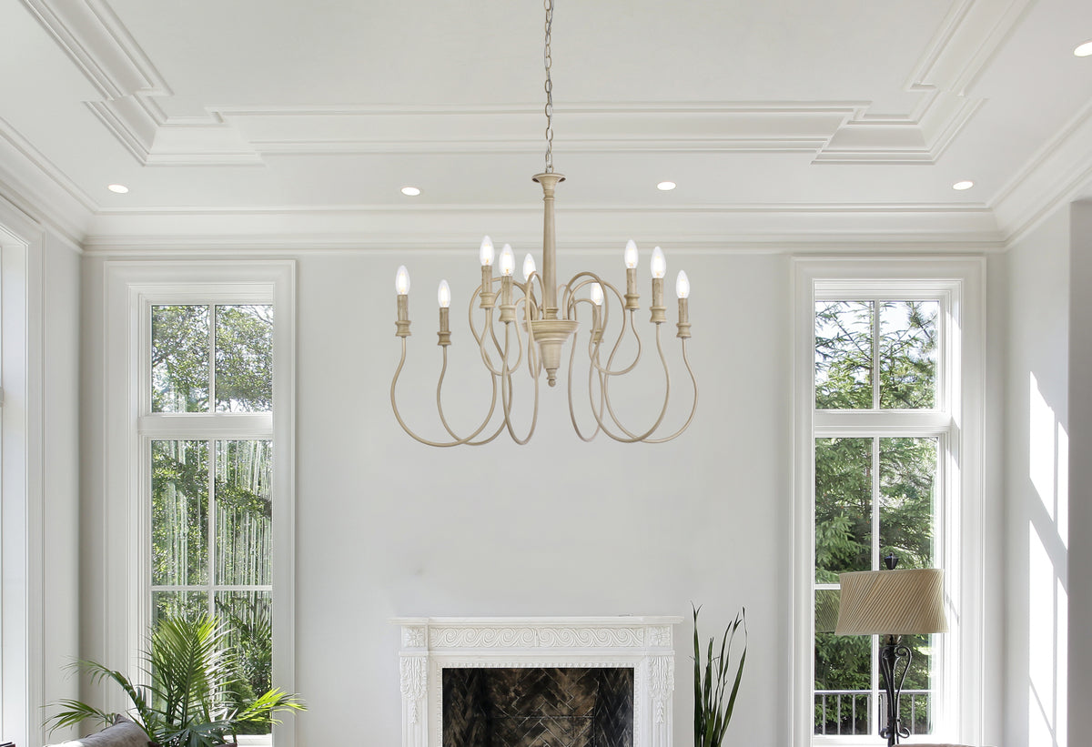 Flynx 9 lights pendant in weathered dove