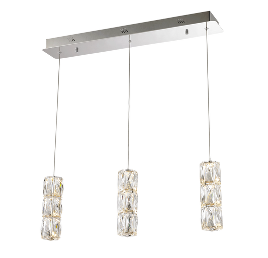 Polaris LED light Chrome Pendant Clear Elegant Cut Crystal