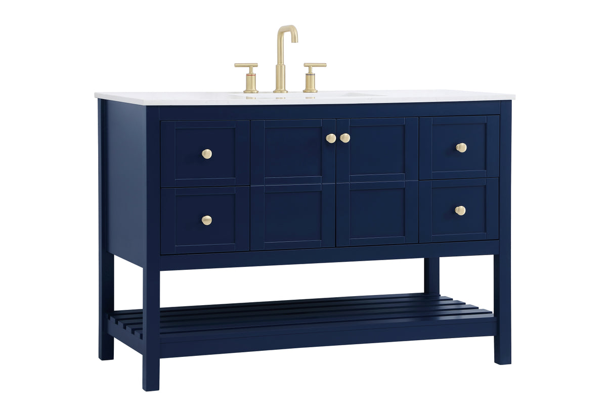 48 inch Single Bathroom Vanity in Blue