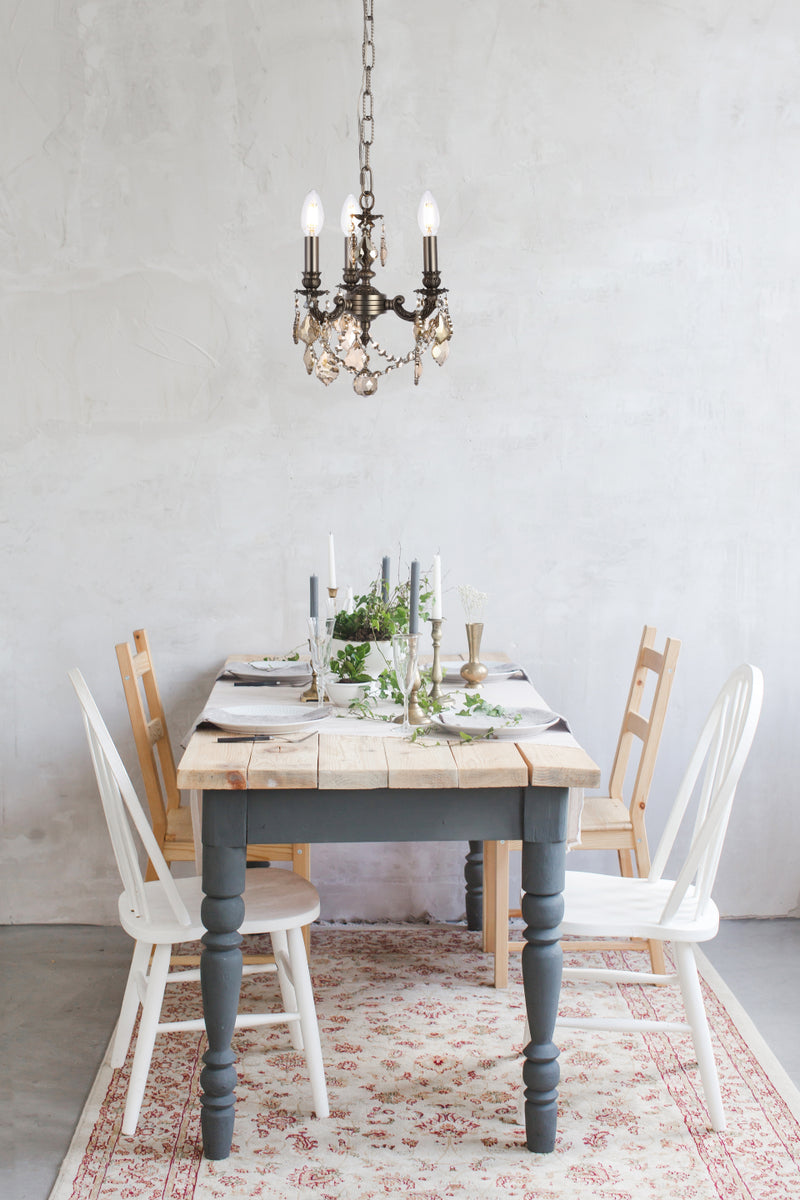 Lillie 3 light Pewter Pendant Golden Teak (Smoky) Royal Cut Crystal