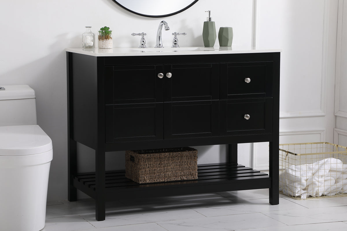 42 inch Single Bathroom Vanity in Black