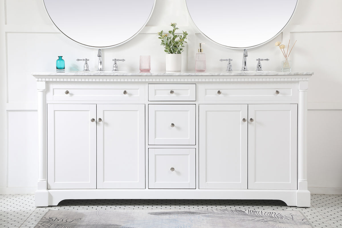 72 inch double bathroom vanity in White