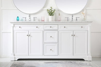 72 inch double bathroom vanity in White