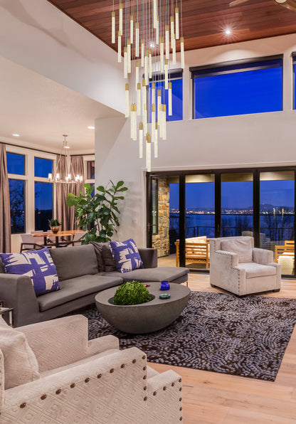 Weston 36 lights pendant in satin gold